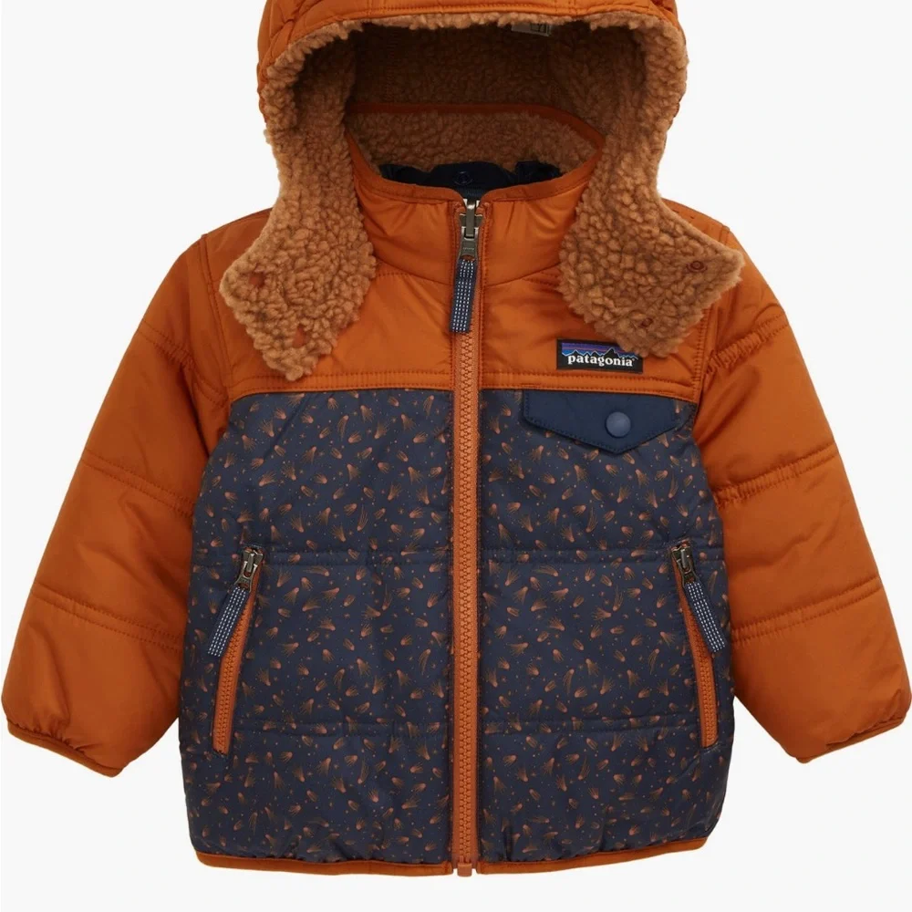 Patagonia Kids Jacket in Orange and Navy